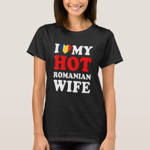 T-shirt J'aime mon mari chaud roumain femme