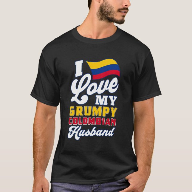 T-shirt J'Aime Mon Mari Colombien Grumpy (Devant)