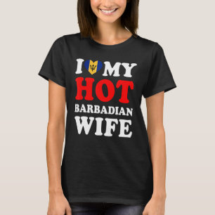 T-shirt J'aime mon mari de femme barbadien chaud