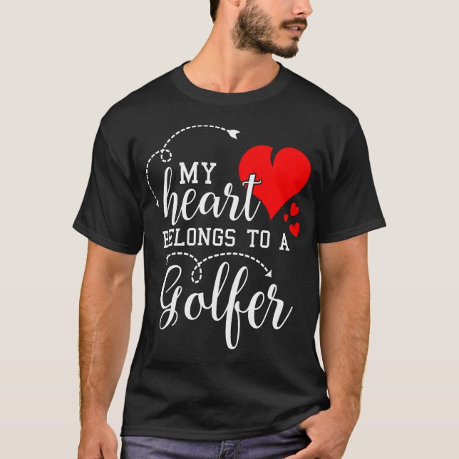 T-shirt J'Aime Mon Mari De Golfeur Cadeaux De Femme Valent (Devant)