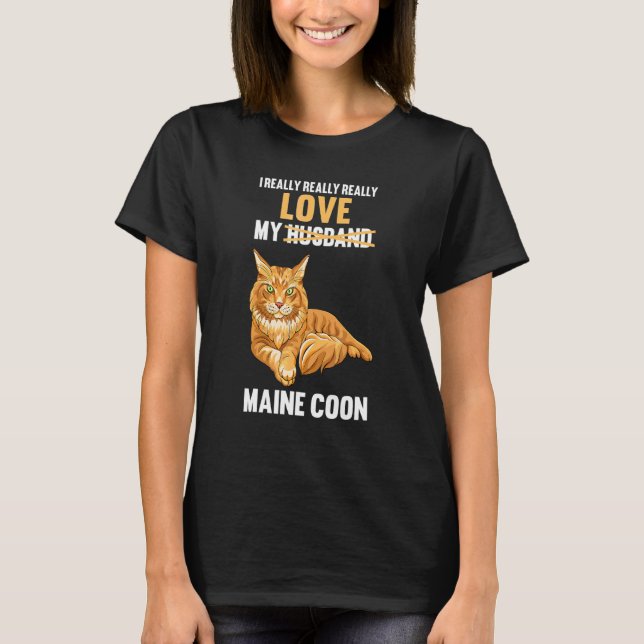 T-shirt J'Aime Mon Mari Maine Coon (Devant)