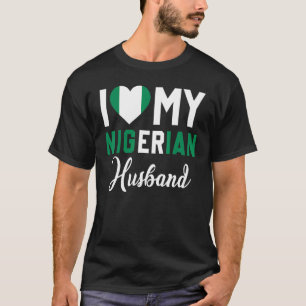T-shirt J'aime mon mari nigérian Canada drapeau Marié Cou