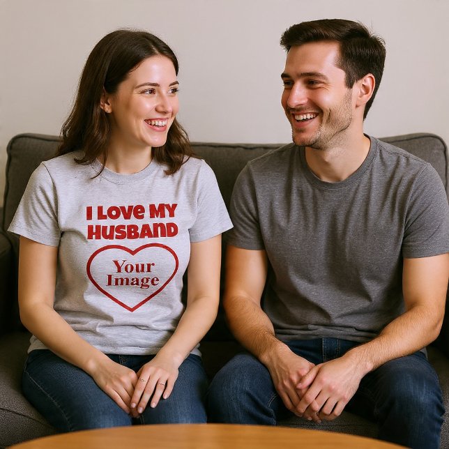 T-shirt J'aime mon mari Photo (Créateur téléchargé)