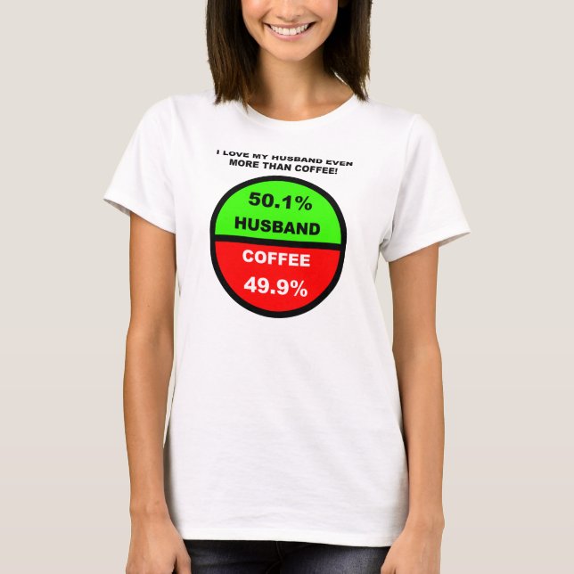 T-shirt J'aime mon mari plus que le café, c'est drôle (Devant)