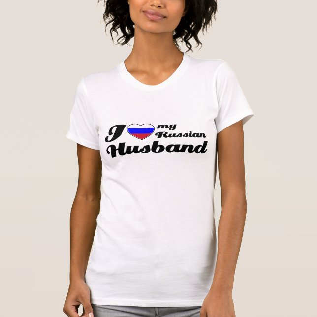 T-shirt J'aime mon mari russe (Devant)