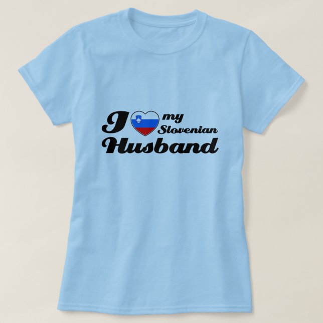 T-shirt J'aime mon mari slovène (Design devant)