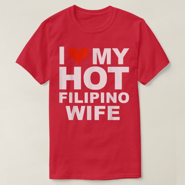 T-shirt J'Aime Mon Mariage Mariage Filippin Chaud Avec Un  (Design devant)
