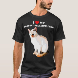 T-shirt J'Aime Mon Marshmallow Toasté Flamme Point Siamese