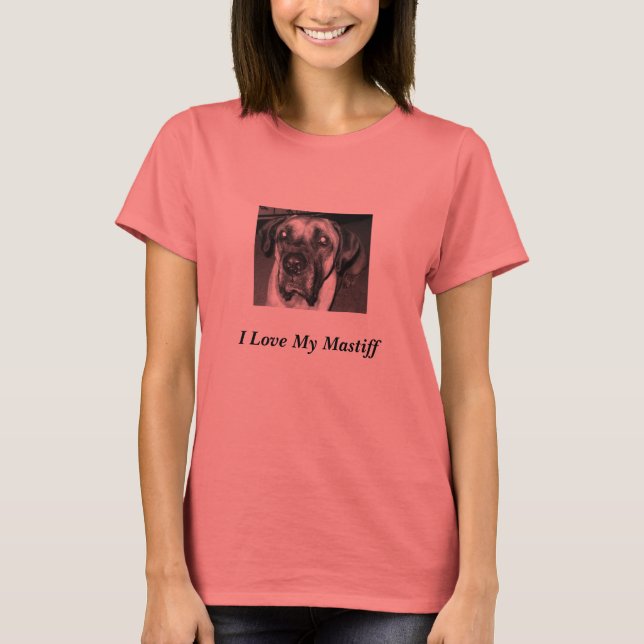 T-shirt J'Aime Mon Mastiff (Devant)