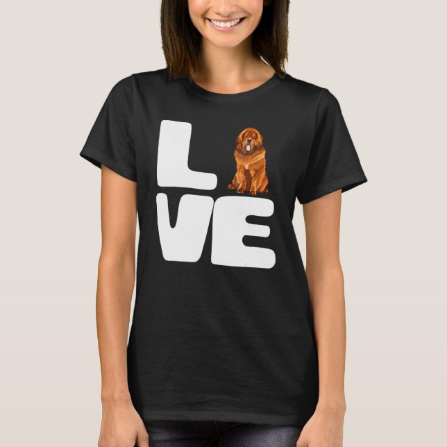 T-shirt J'Aime Mon Mastiff Tibétain (Devant)