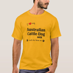 T-shirt J'aime mon mélange australien de chien de bétail