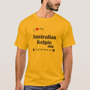 T-shirt J'aime mon mélange australien de Kelpie (le chien