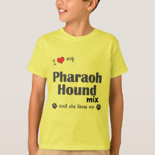 T-shirt J'aime mon mélange de chien de pharaon (le chien