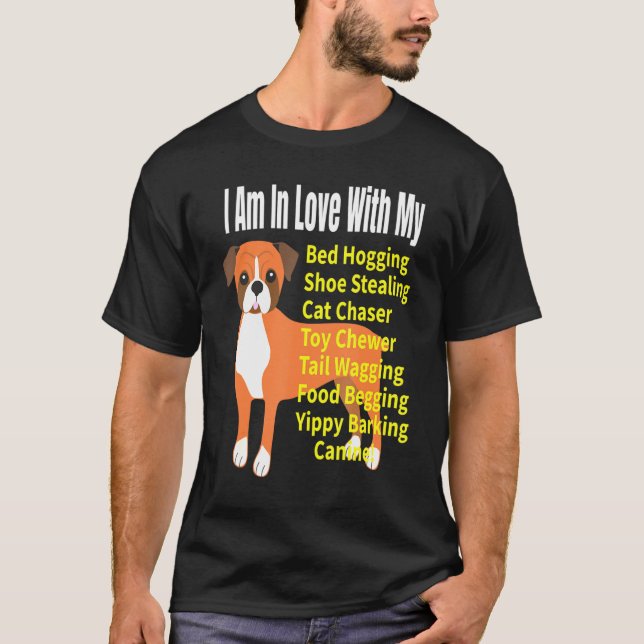 T-shirt J'Aime Mon Mème De Chien De Boxer (Devant)