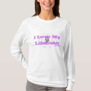 T-shirt J'aime mon monteur de lignes Hoody-Pourpre