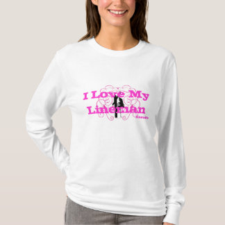 T-shirt J'aime mon monteur de lignes Hoody-Rose