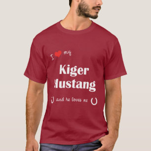 T-shirt J'aime mon mustang de Kiger (le cheval masculin)