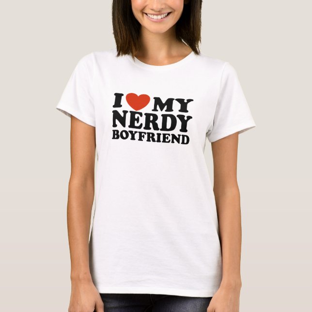 T-shirt J'Aime Mon Nerdy Boyfriend (Devant)