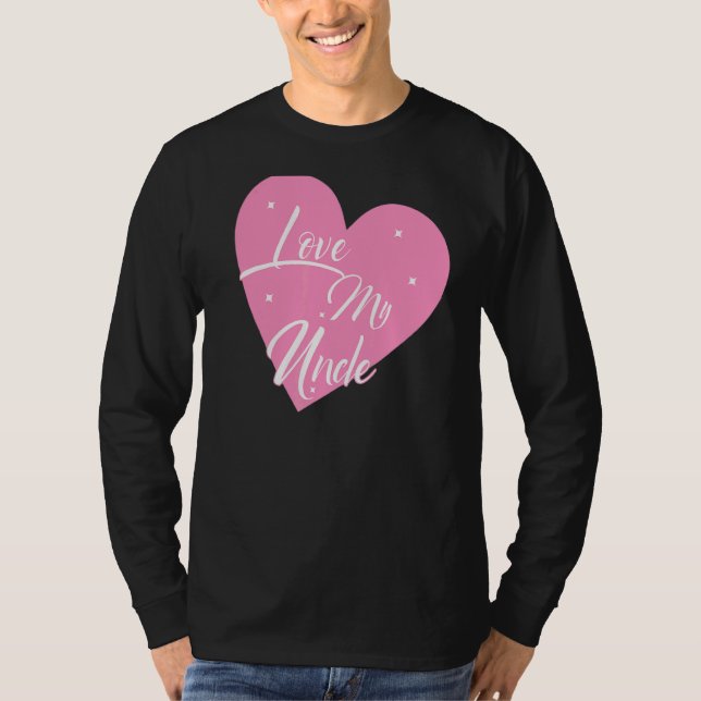 T-shirt J'aime mon oncle Coeur Mon oncle Graphiques (Devant)
