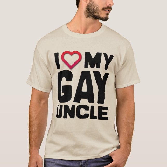T-SHIRT J'AIME MON ONCLE GAY - (Devant)