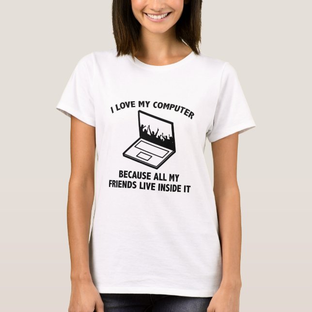 T-shirt J'Aime Mon Ordinateur (Devant)