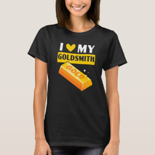 T-shirt J'Aime Mon Orfèvre D'Orfèvrerie D'Orfèvrerie De Bi