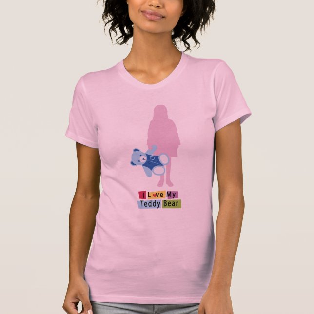 T-shirt J'aime mon ours en peluche (Devant)