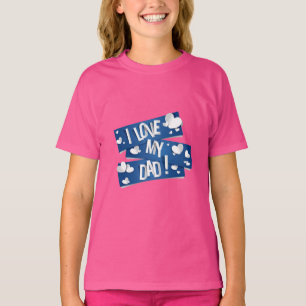 T-shirt J'aime mon papa cœur graphique