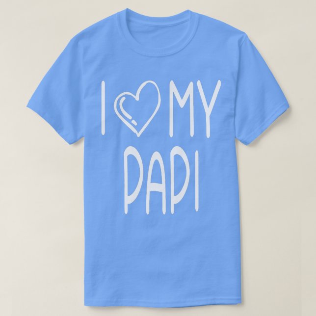 T-shirt J'Aime Mon Papi Amusant Famille Amour (Design devant)