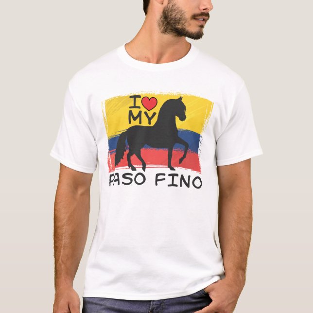 T-shirt J'aime mon Paso colombien Fino (Devant)