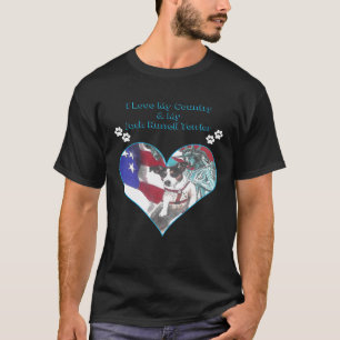 T-shirt J'aime mon pays Mon Jack Russell Terrier Patriote