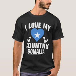 T-shirt J'aime mon pays Somalie avec un drapeau somalien d