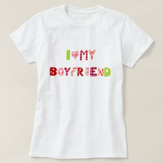 T-shirt J'aime mon petit ami (Design devant)