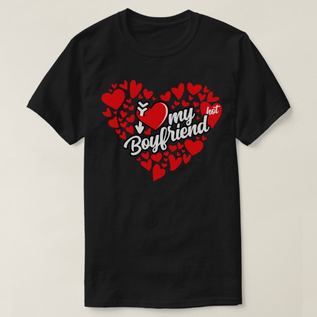 T-shirt J'aime mon petit ami (Design devant)