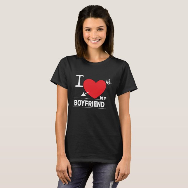 T-shirt J'aime mon petit ami (Devant entier)