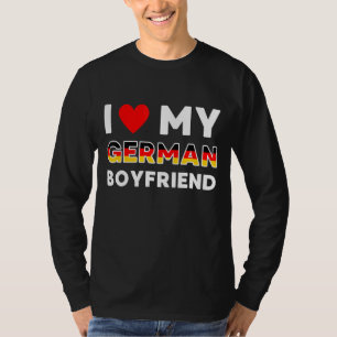 T-shirt J'Aime Mon Petit Ami Allemand Allemand Ami