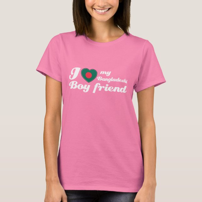 T-shirt J'aime mon petit ami bangladais (Devant)