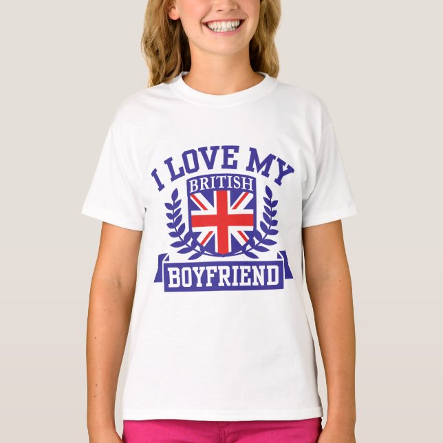 T-shirt J'aime mon petit ami britannique (Devant)