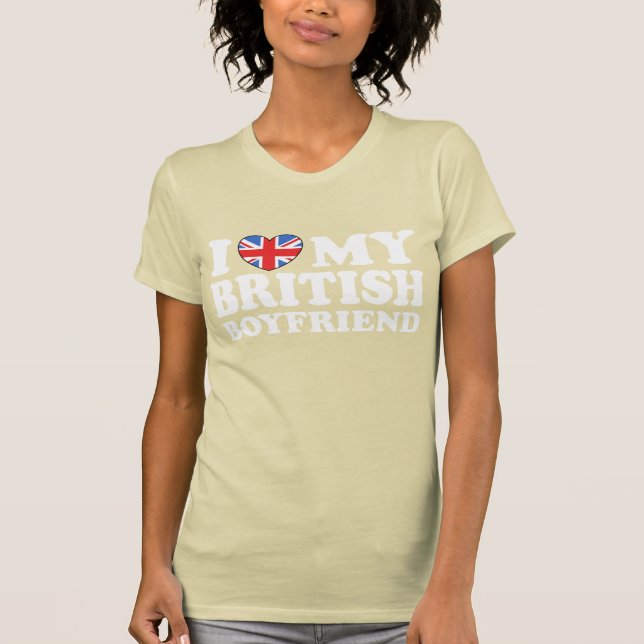 T-shirt J'aime mon petit ami britannique (Devant)