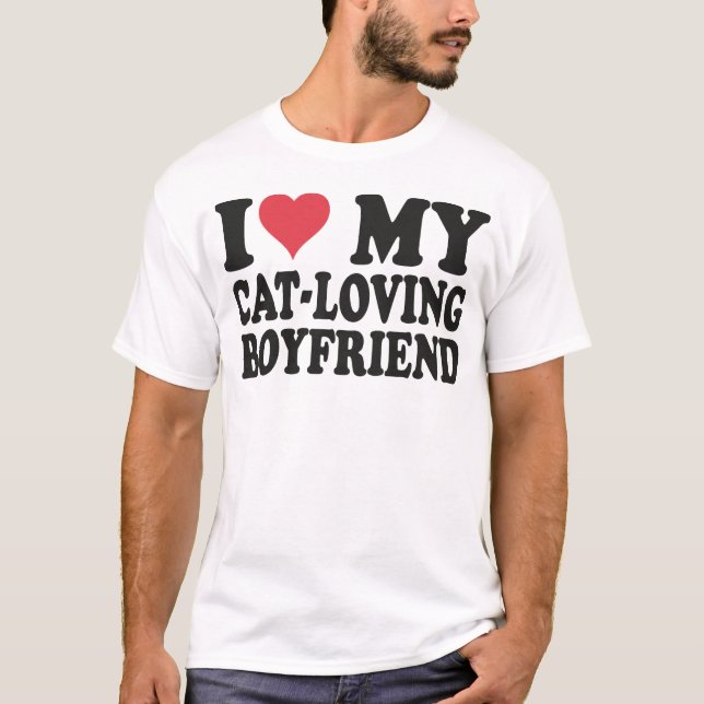 T-shirt J'Aime Mon Petit Ami Chat (Devant)