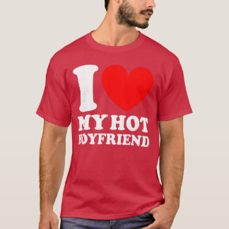 T-shirt J'aime mon petit ami chaud vintage