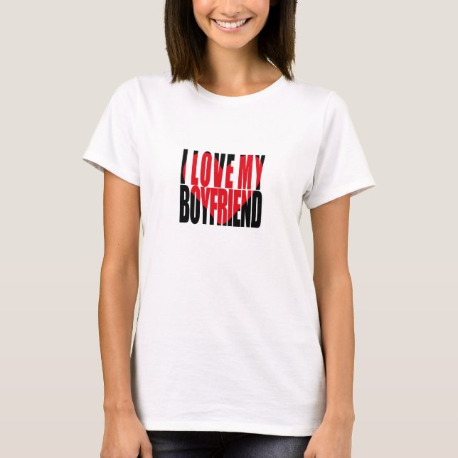 T-shirt J'aime mon petit ami Coeur (Devant)