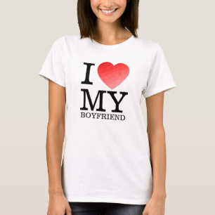 T-shirt J'aime mon petit ami coeur géométrique Saint Valen