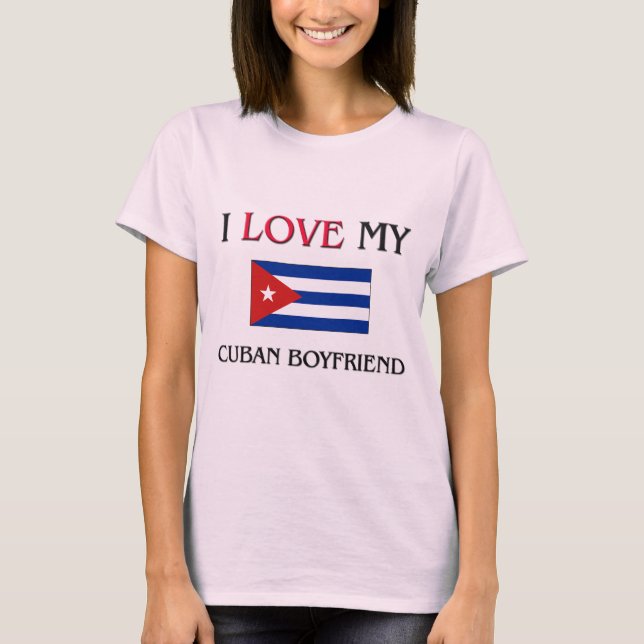 T-shirt J'aime mon petit ami cubain (Devant)