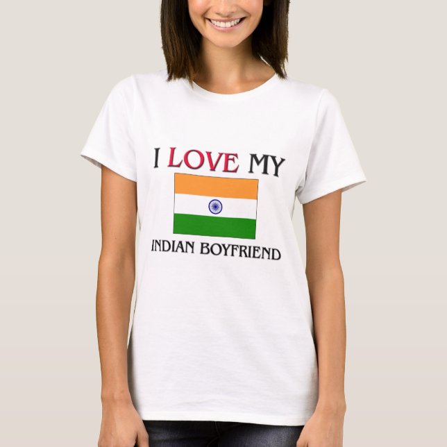 T-shirt J'aime mon petit ami indien (Devant)