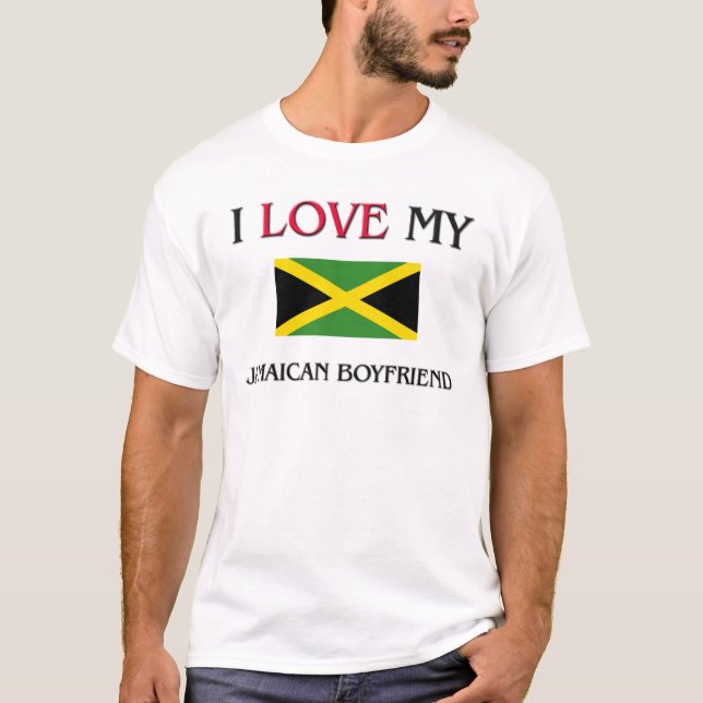 T-shirt J'aime mon petit ami jamaïcain (Devant)