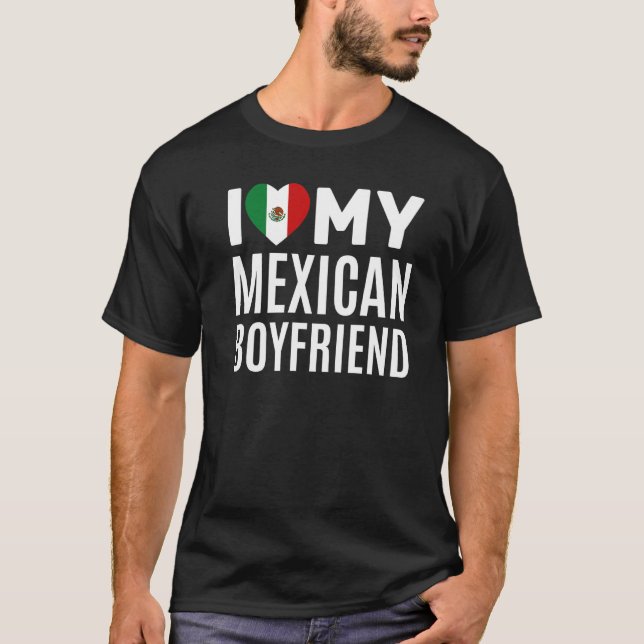 T-shirt J'aime mon petit ami mexicain (Devant)