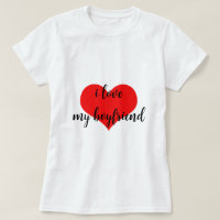 J'aime mon petit ami mignon Romantique Red Heart t