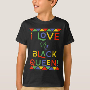 T-shirt j'aime mon petit ami noir queen copain africain am