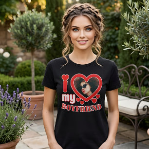 T-shirt J'aime mon petit ami Personnalisé